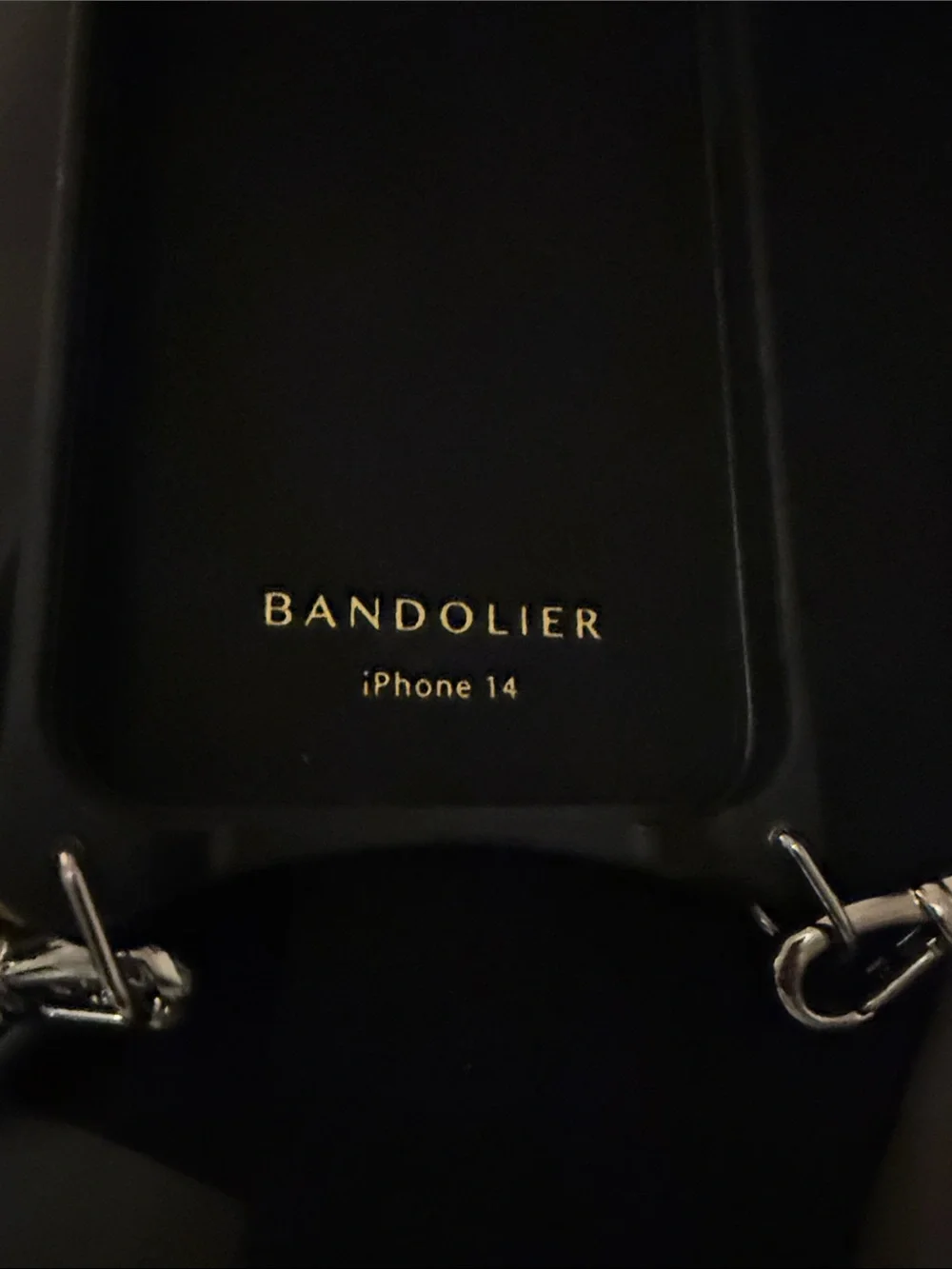 Bandolier Black Leather Crossbody Phone Case with Adjustable Strap
